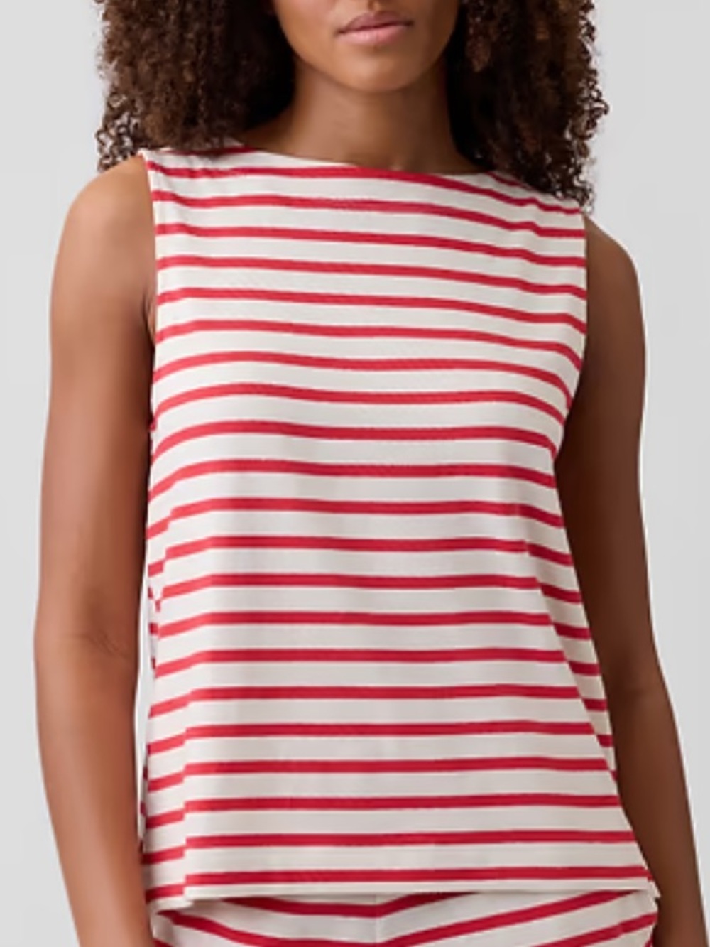 GAP Factory Women’s Red Cotton Striped Boatneck Breton Tee Shirt Small S Top